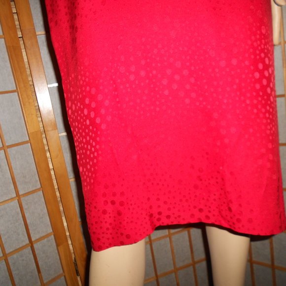 ST. GILLIAN SILKS Red 100% Silk Dress * sz 8 * VINTAGE - Picture 6 of 7